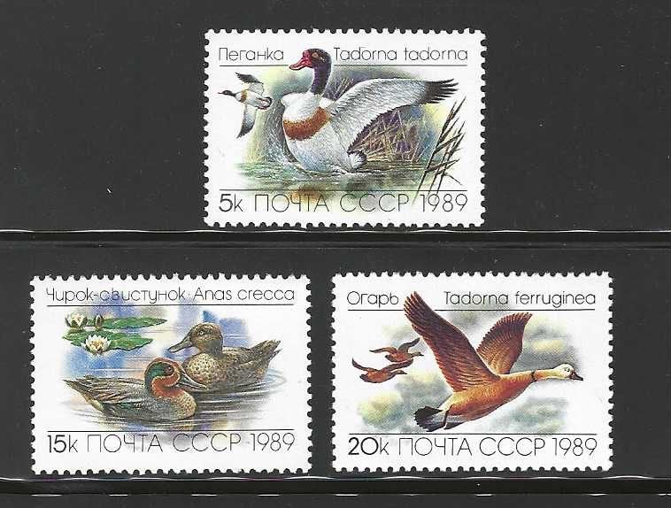 Rusland 5965-5967  watervogels fauna 1989 serie PF, Ophalen of Verzenden, Postfris, Dier of Natuur