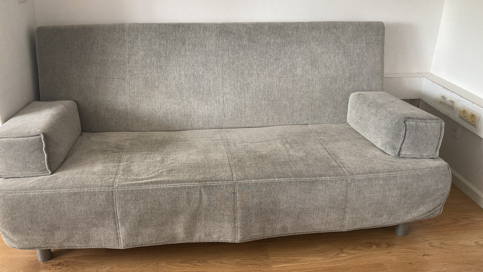 GRATIS Bedbank Ikea Beddinge grijs, Ophalen, Gebruikt, Tweepersoons, 140 cm