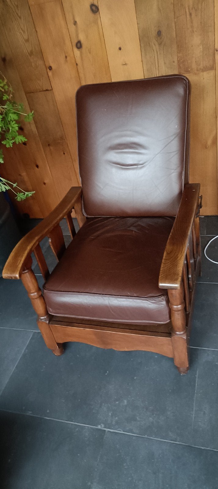 Vintage rookstoel, Ophalen, Gebruikt, Hout, 100 tot 125 cm