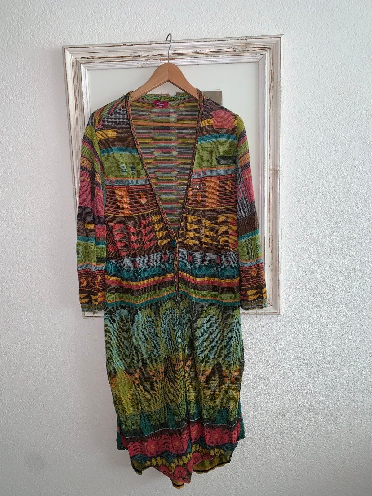 IVKO Vrolijk gekleurd lang vest maat L, Kleding | Dames, Ophalen of Verzenden, Zo goed als nieuw, Maat 42/44 (L), Meerkleurig
