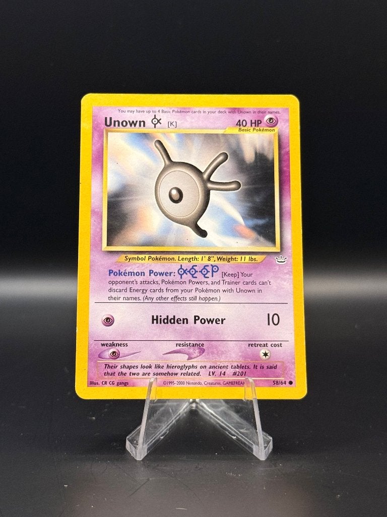 Unown K	58/64	Engels	EX | Pokemon, Ophalen of Verzenden, Nieuw, Losse kaart