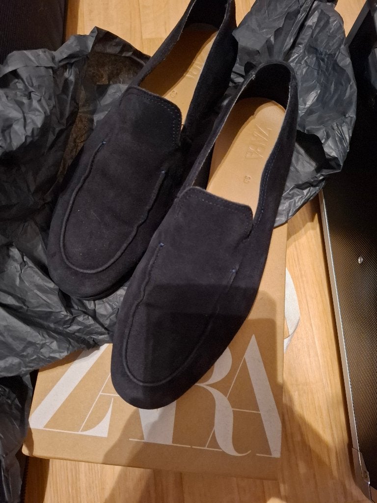 T.k. zgan heren blauwe Zara moccasins maat 39, Ophalen of Verzenden, Zo goed als nieuw, Blauw