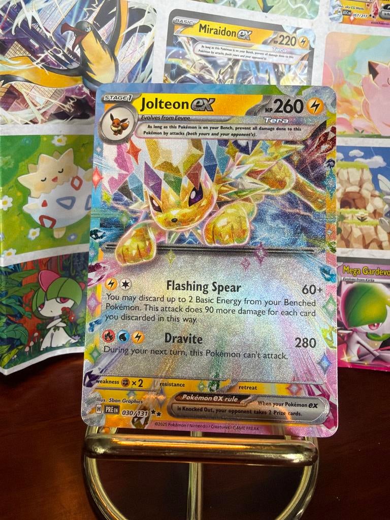 Jolteon ex 030/131 - Pokemon kaart, Ophalen of Verzenden, Zo goed als nieuw, Losse kaart, Foil