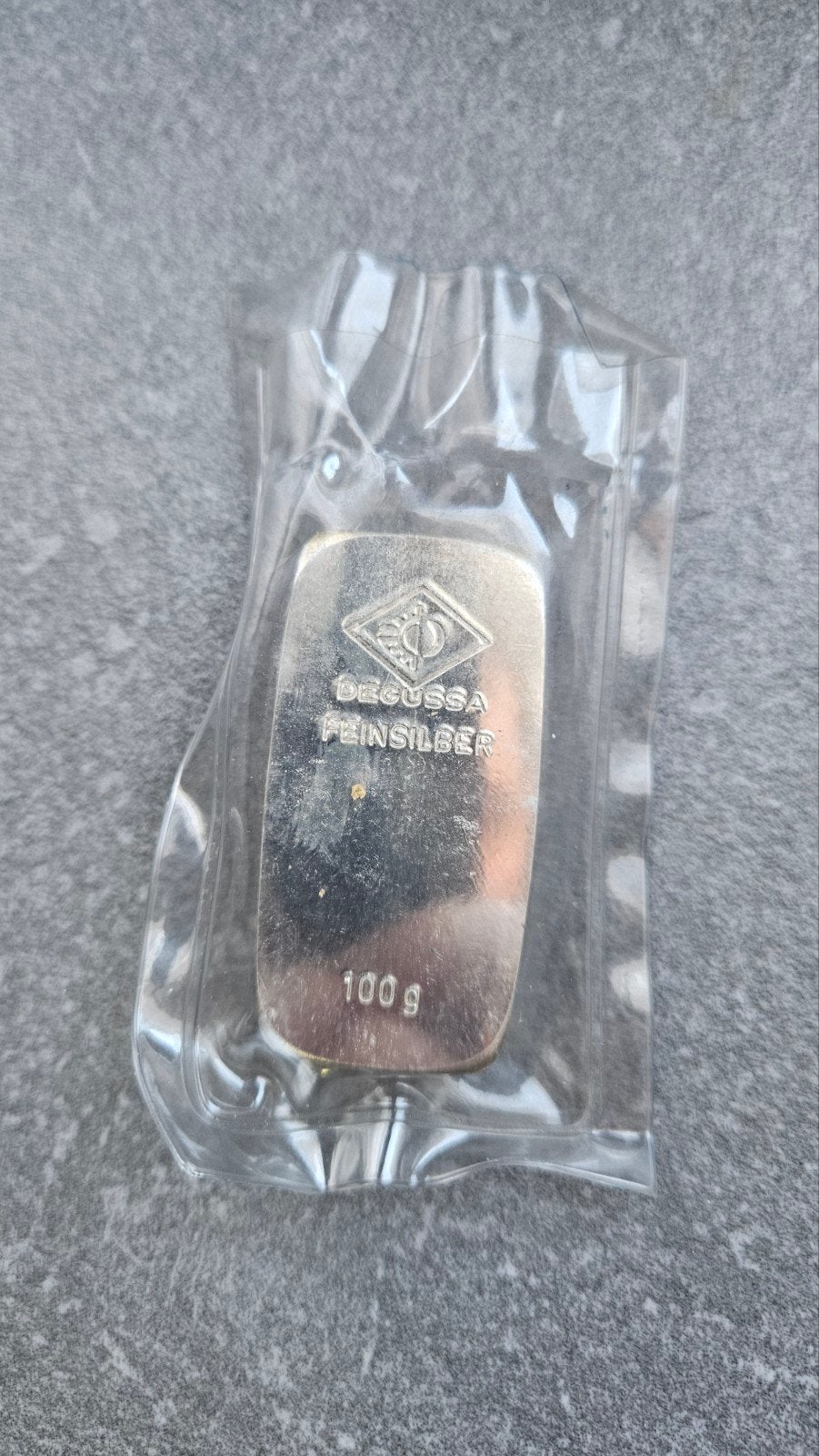 100 gram degussa zilvetbaartje, Ophalen of Verzenden, Zilver