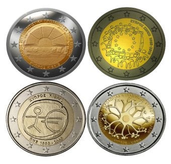 2 Euro Munten Cyprus van 2009 t/m 2017 (UNC-Kwaliteit)., Postzegels en Munten, Munten | Europa | Euromunten, Ophalen of Verzenden