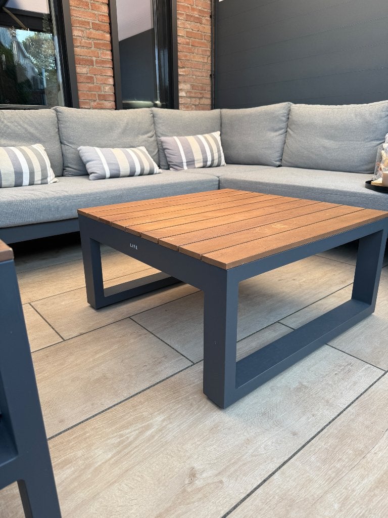 Life outdoor tuintafel voor bij loungeset, Tuin en Terras, Tuintafels, Ophalen, Gebruikt, Vierkant, Aluminium