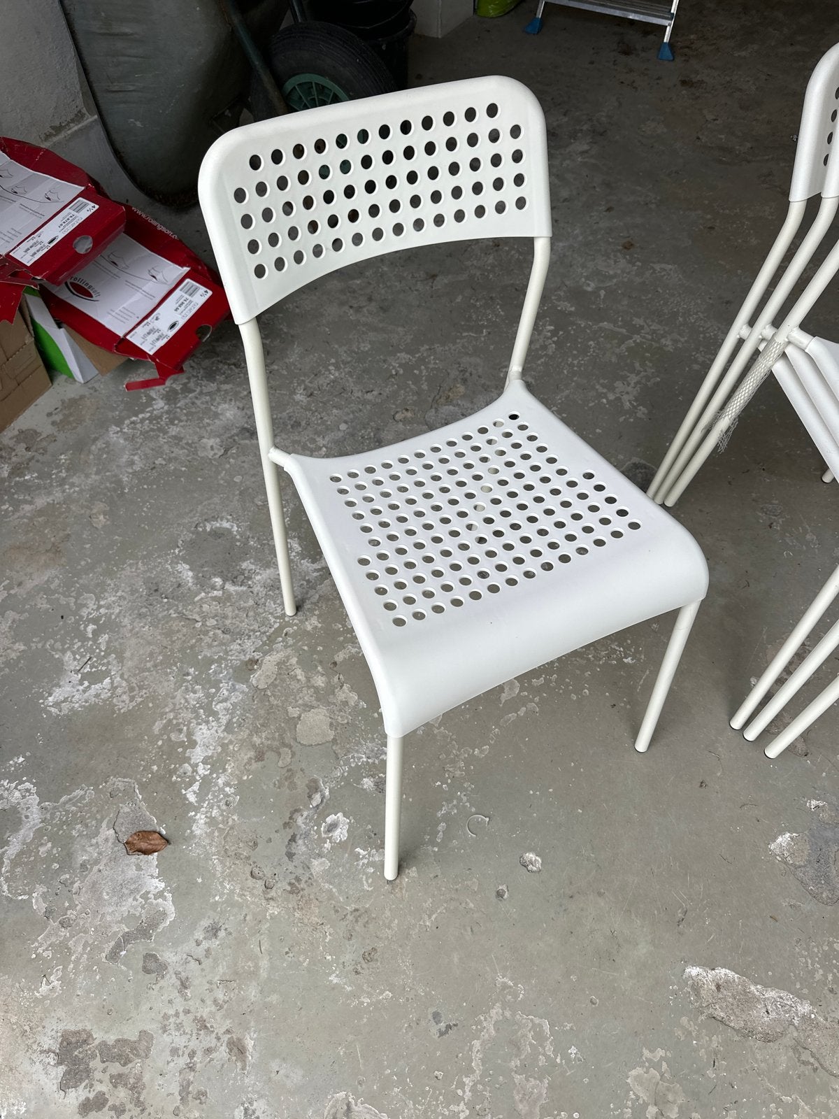 Witte IKEA Adde stoel - Gebruikt, Kunststof, Gebruikt, Wit, Ophalen of Verzenden