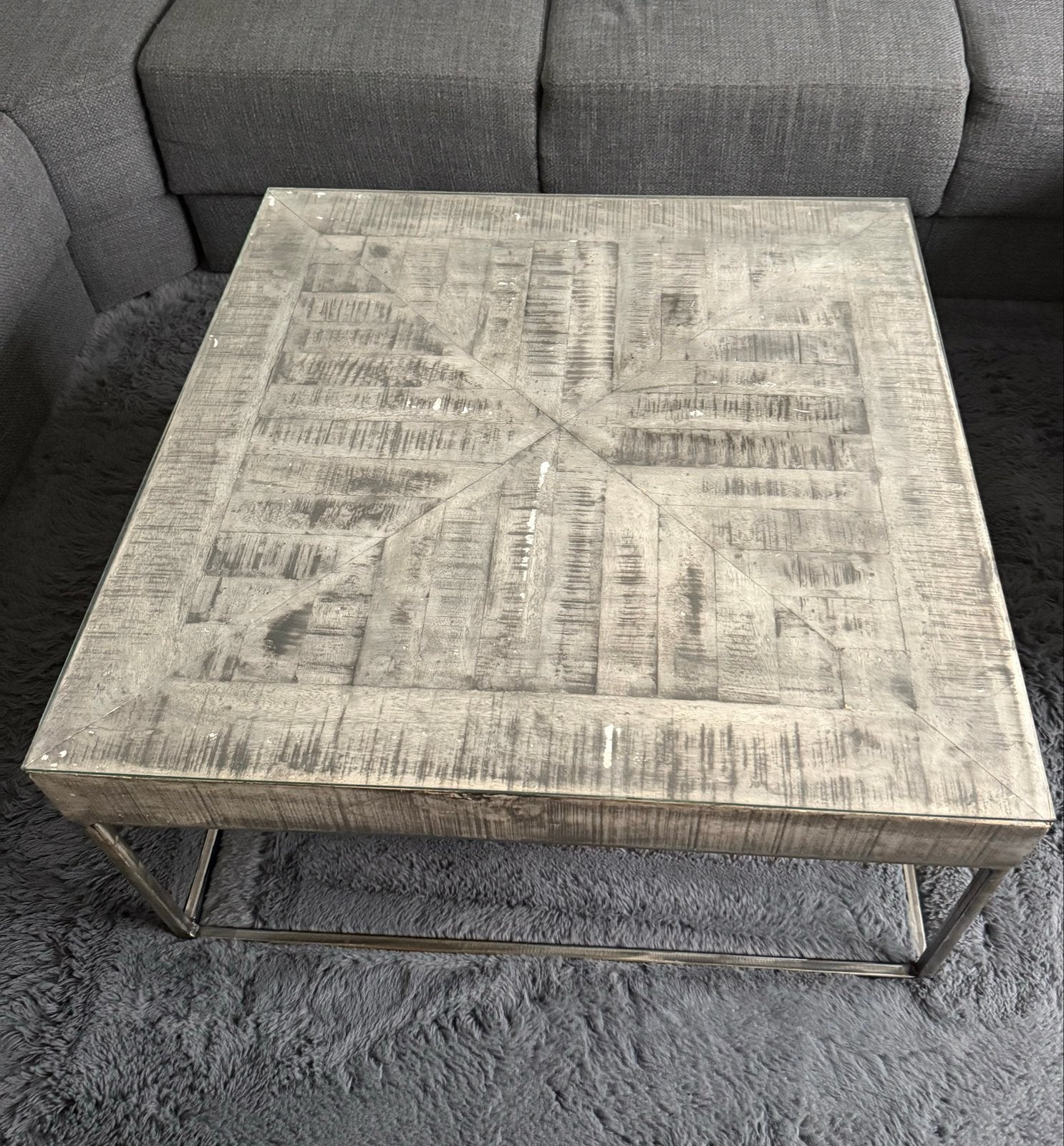 Vierkante salontafel 80  80 cm, Huis en Inrichting, Ophalen, Gebruikt, 50 tot 100 cm, Vierkant