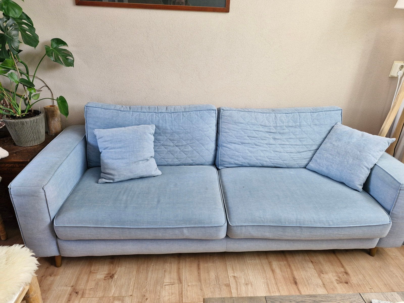 Riviera Maison 3.5-zits bank - IJsblauw, Huis en Inrichting, Banken | Sofa's en Chaises Longues, Ophalen, Gebruikt, Driepersoons