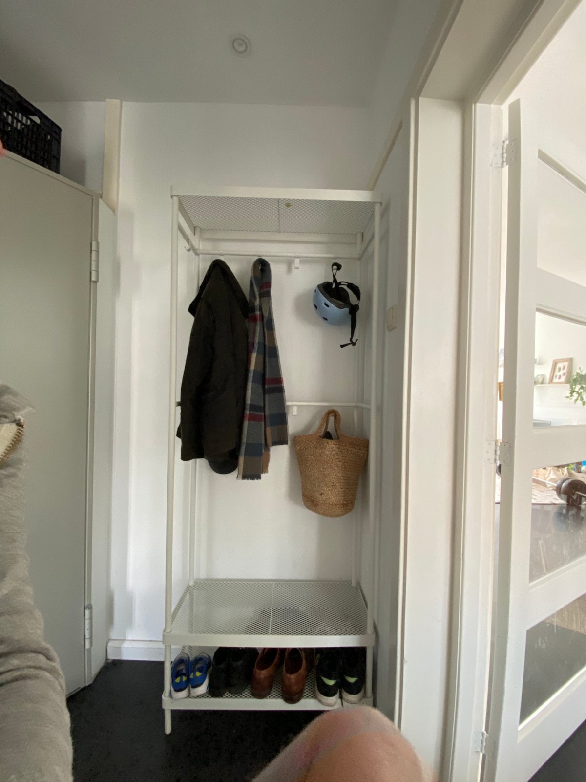 Coat rack - white metal (78x32x200 cm), 40 liter of meer, Ophalen of Verzenden, Zo goed als nieuw, Minder dan 50 cm