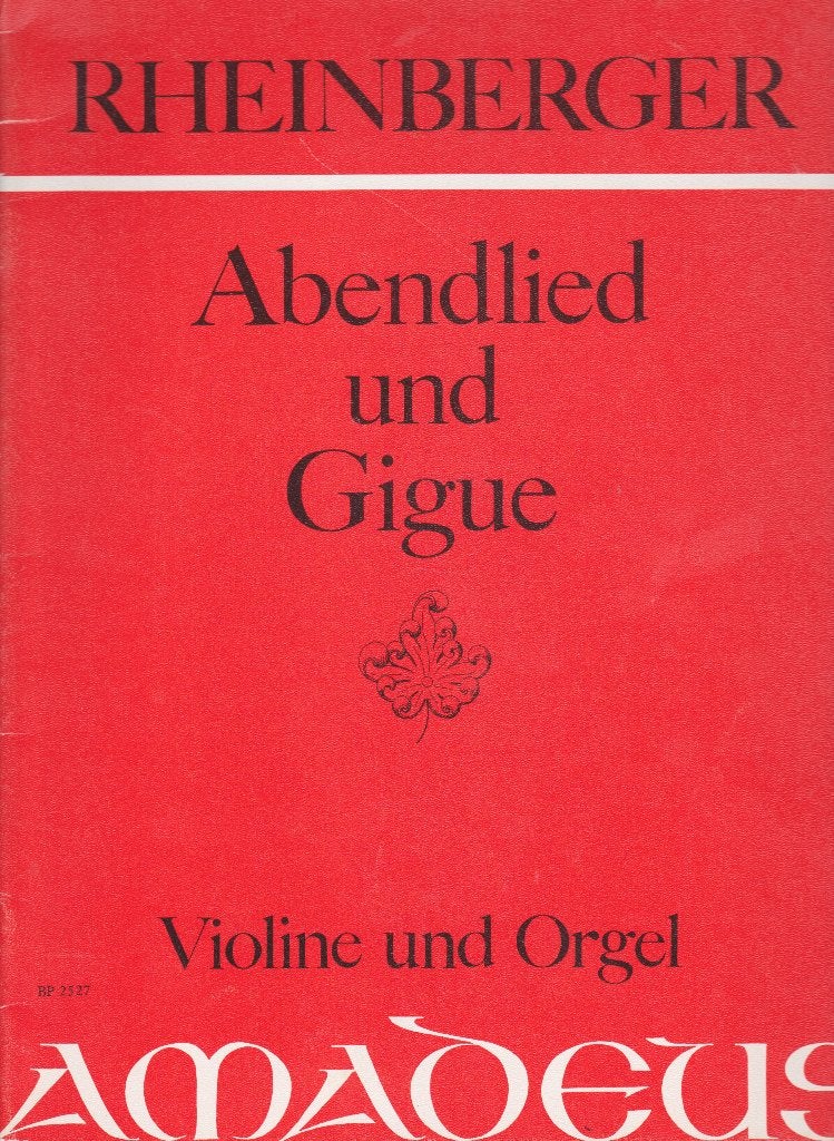 Joseph Rheinberger - ABENDLIED und GIGUE, Muziek en Instrumenten, Bladmuziek, Orgel, Gebruikt, Ophalen of Verzenden, Artiest of Componist
