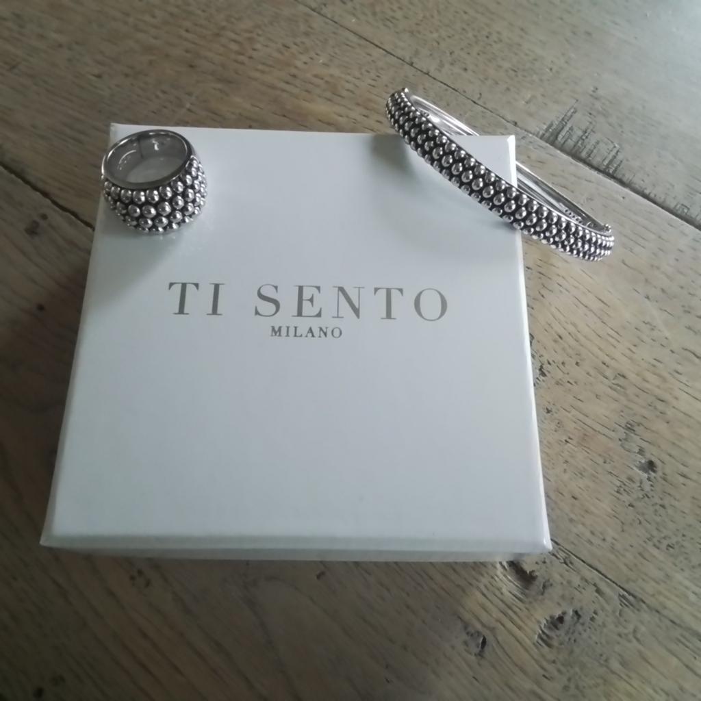 TI SENTO, prachtige zilveren set, ring en armband!!!topstaat, Ophalen of Verzenden