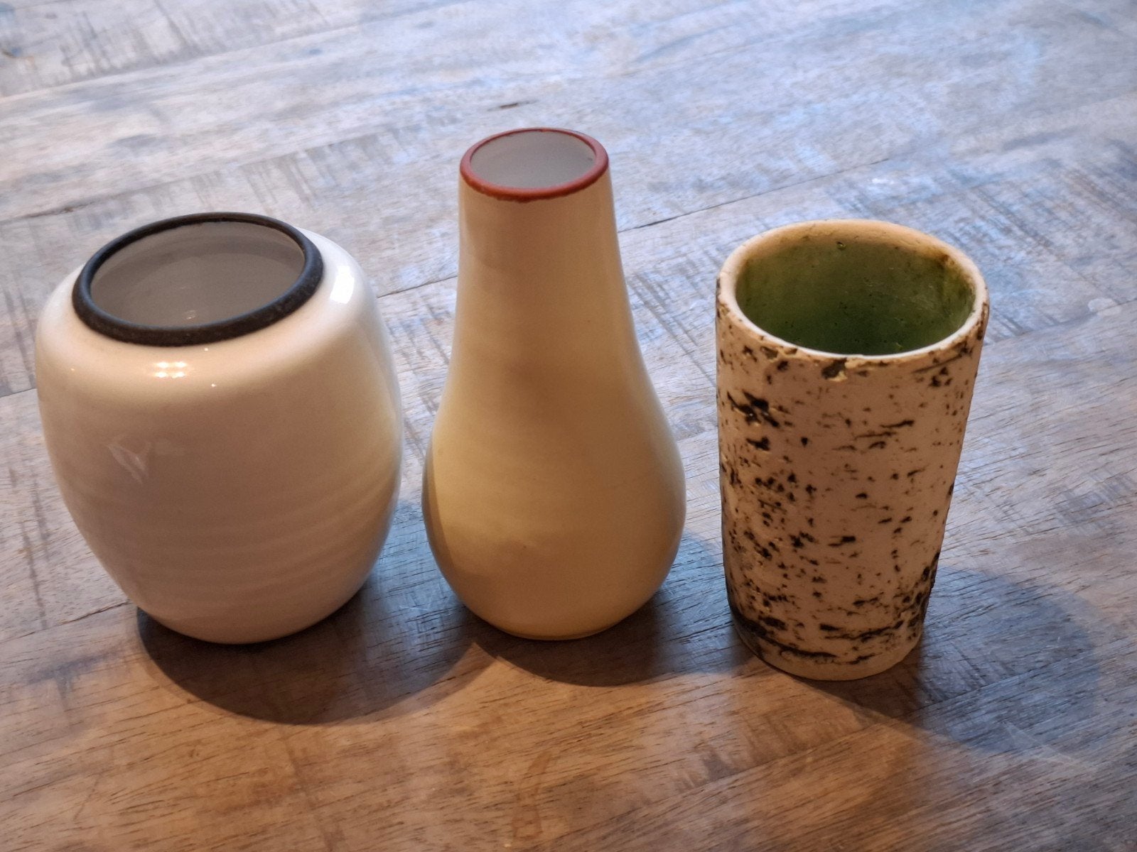 Set van 3 Mid-Century Jaren '60 Vaasjes - Zeer Goede Staat, Antiek en Kunst, Ophalen of Verzenden