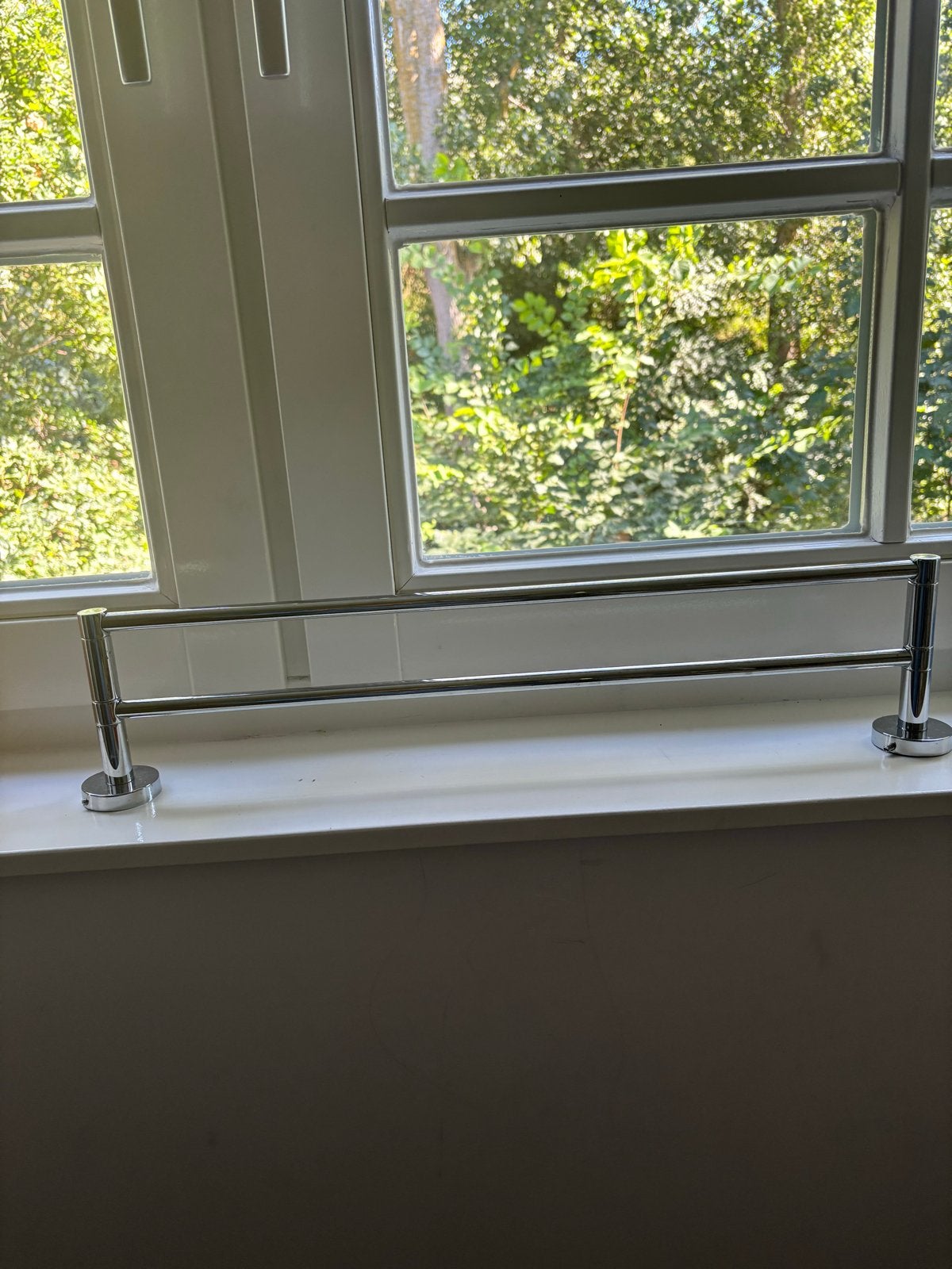 Chromen Haceka handdoekenrek voor badkamer of toilet, Ophalen of Verzenden, Gebruikt, Zilver, Handdoekenrek