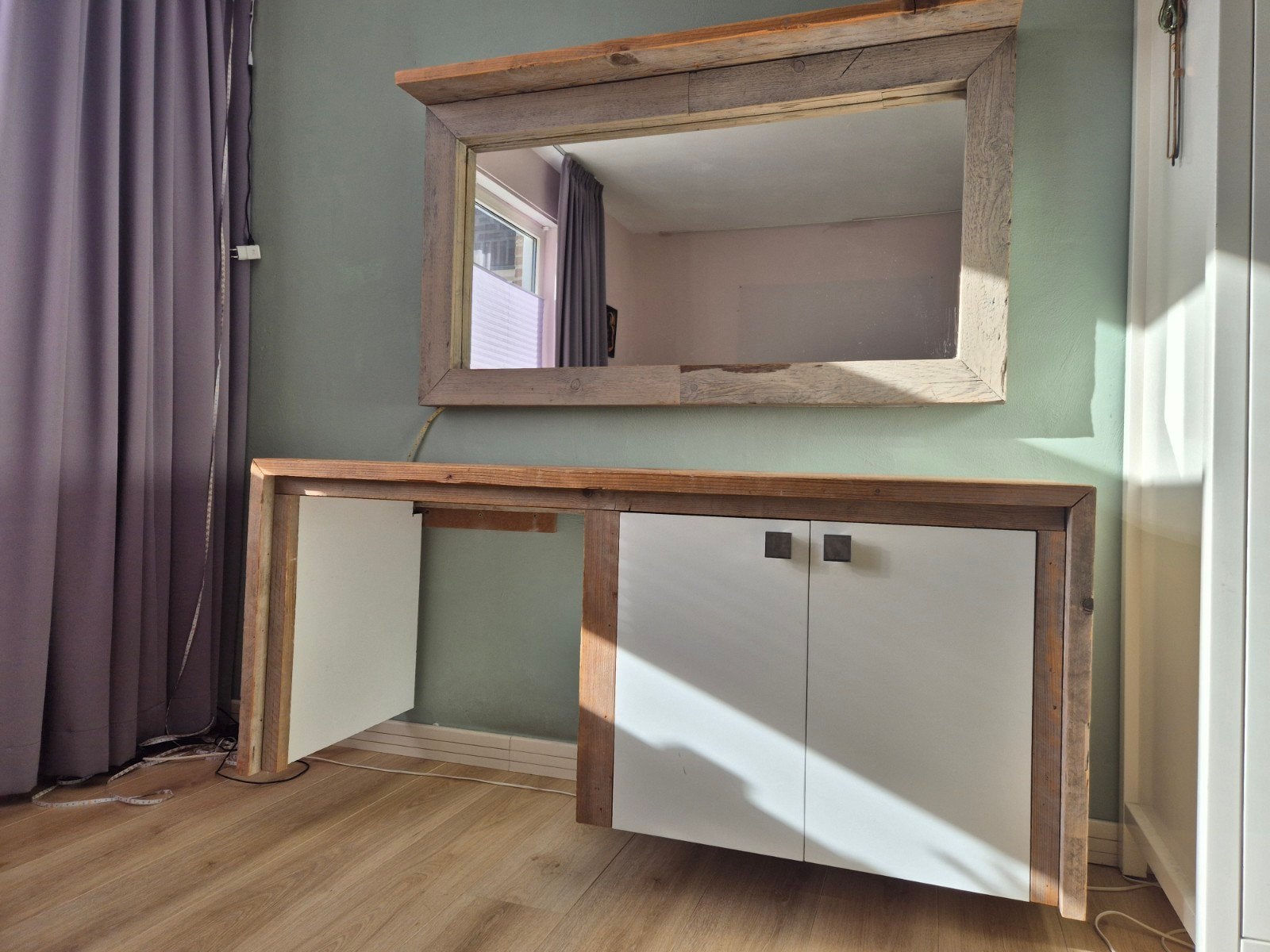 hangburo met spiegel. (steigerhout), Huis en Inrichting, Ophalen