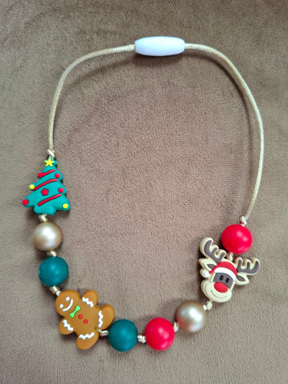 Siliconen kinderketting kerst *nieuw, Ophalen of Verzenden, Nieuw, Overige kleuren, Ketting