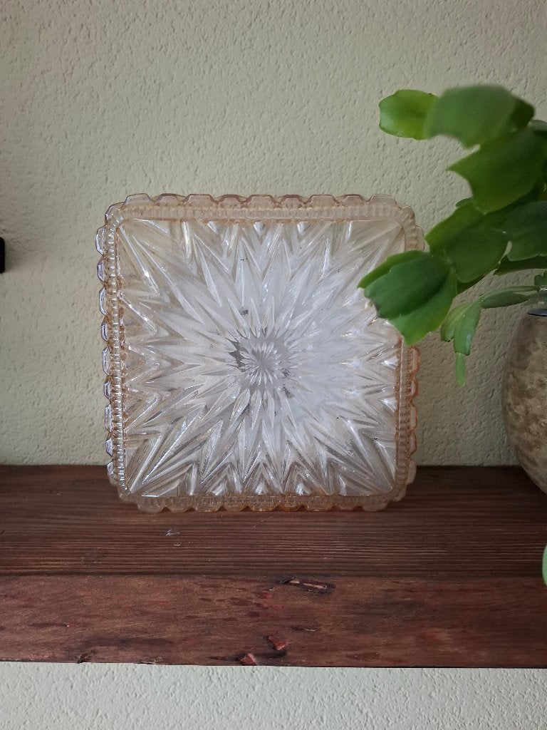 Vintage glazen plafondlamp wandlamp, Ophalen of Verzenden, Gebruikt, Glas, Plafondlamp