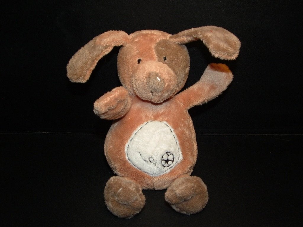 EDDY TOYS HOND VELOURS LICHTBRUIN MET BRUINE VLEK OM, Verzenden, Nieuw, Overige typen