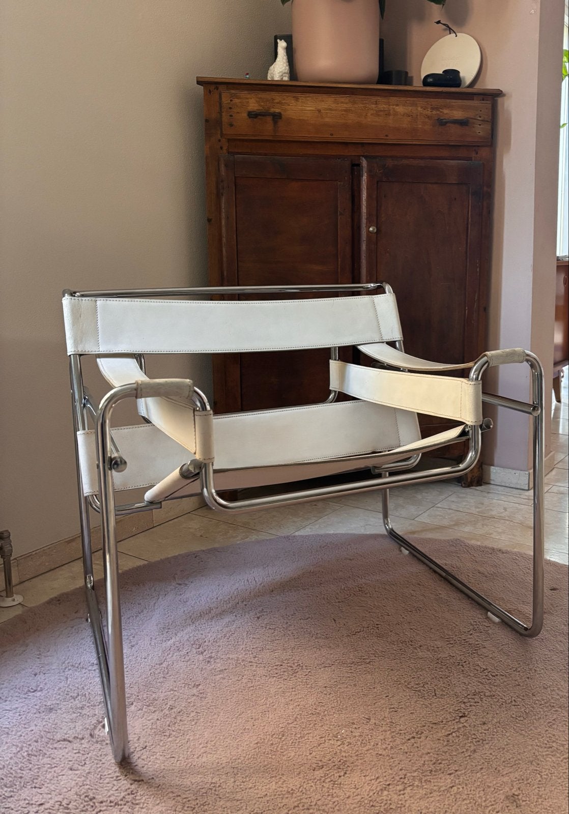 Wassily chair Marcel Brauer, Ophalen, Gebruikt, Wit, Leer