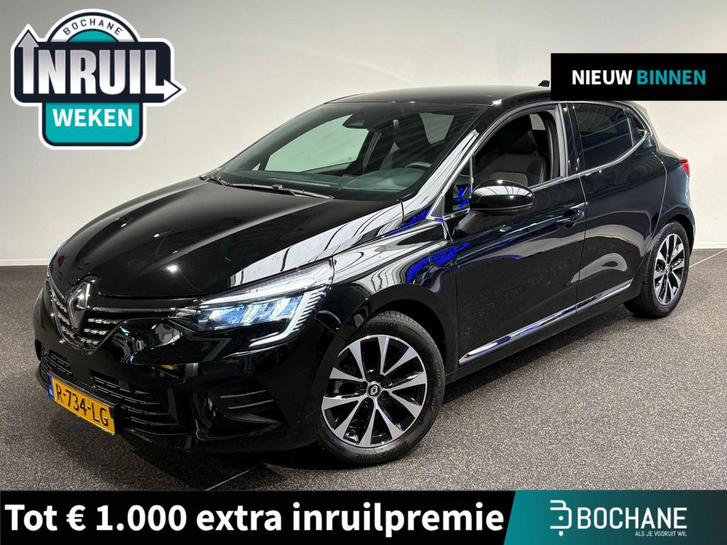 Renault Clio 1.6 E-Tech Hybrid 145 Techno | Carplay / Naviga, Auto's, Gebruikt, Met garantie (alle), Leder en Stof, Zwart