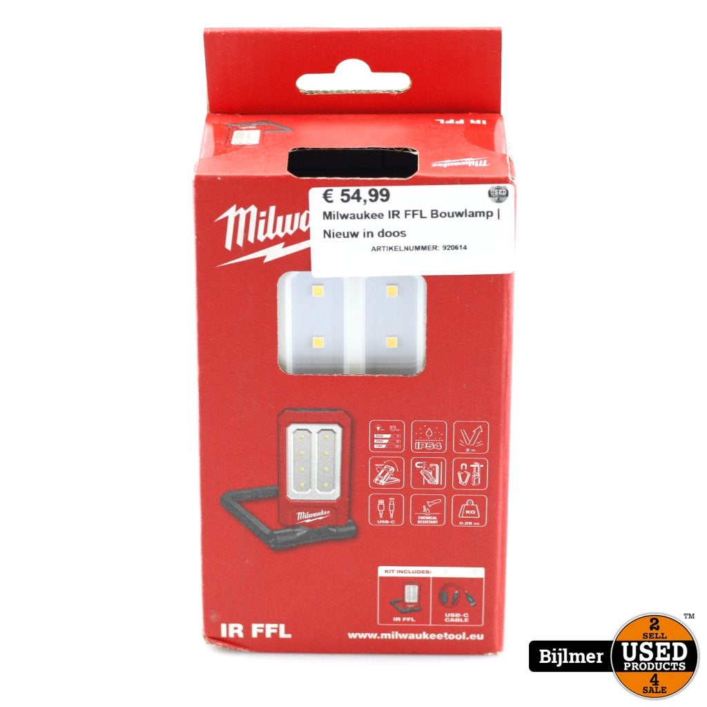 Milwaukee IR FFL Bouwlamp | Nieuw in doos, Milwaukee, Zo goed als nieuw, Support@milwaukee.com, Milwaukee Electric Tool Corporation, 13135 W. 
Lisbon Road, Brookfield, WI 53005
USA