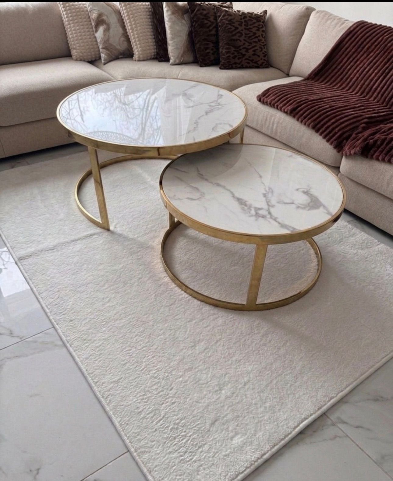 Marmeren tafel, Rond, Zo goed als nieuw, Minder dan 50 cm, 50 tot 100 cm