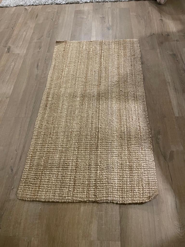 Jute vloerkleed, Ophalen, Gebruikt, 100 tot 150 cm, Beige