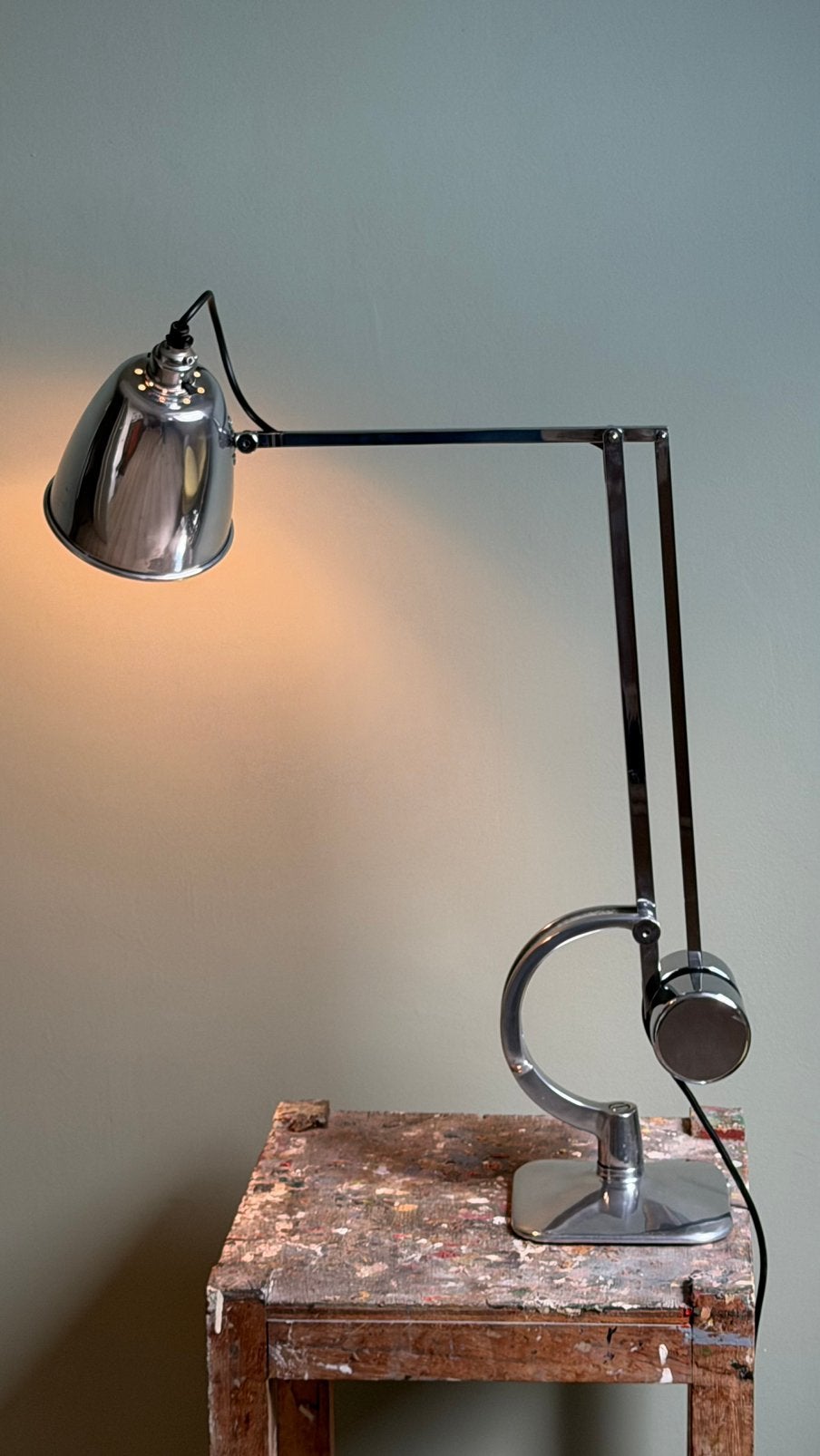 Vintage Hadrill & Horstmann bureaulamp tafellamp art deco, Ophalen of Verzenden, Gebruikt, Metaal