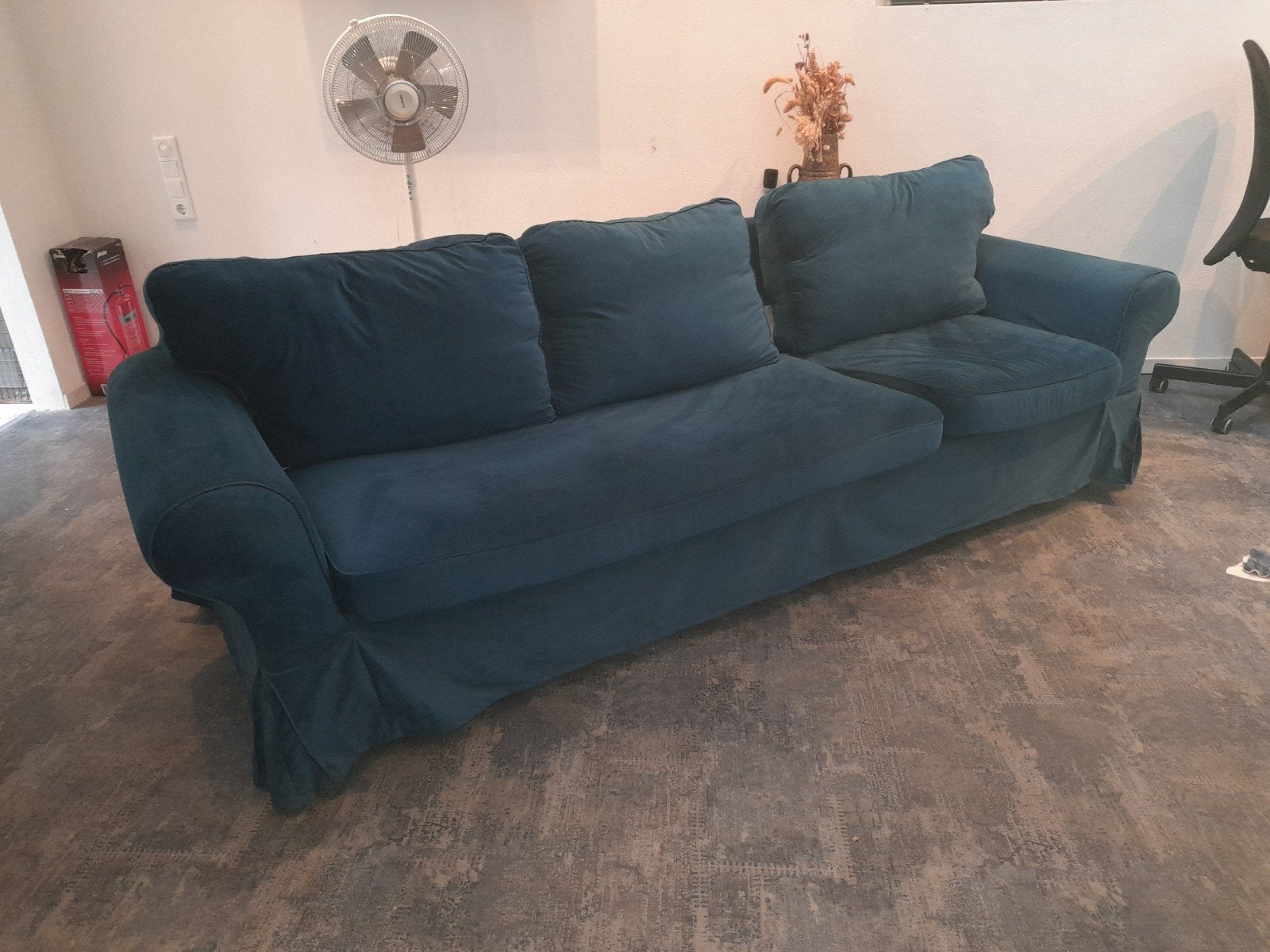 comfortabele, extra lange 3-zits IKEA Ektorp bank, Ophalen, Zo goed als nieuw, 75 tot 100 cm, 200 tot 250 cm