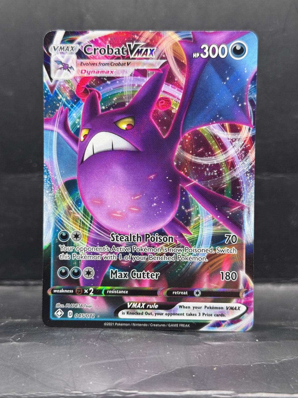 Pokemon Shining Fates - Crobat VMAX 045/072, Hobby en Vrije tijd, Verzamelkaartspellen | Pokémon, Ophalen of Verzenden, Zo goed als nieuw