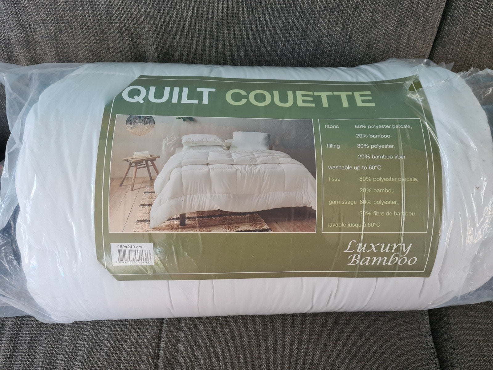 Luxe Bamboe Dekbed - 260x240 cm - Nieuw, Ophalen, Wit, Deken of Dekbed, Nieuw