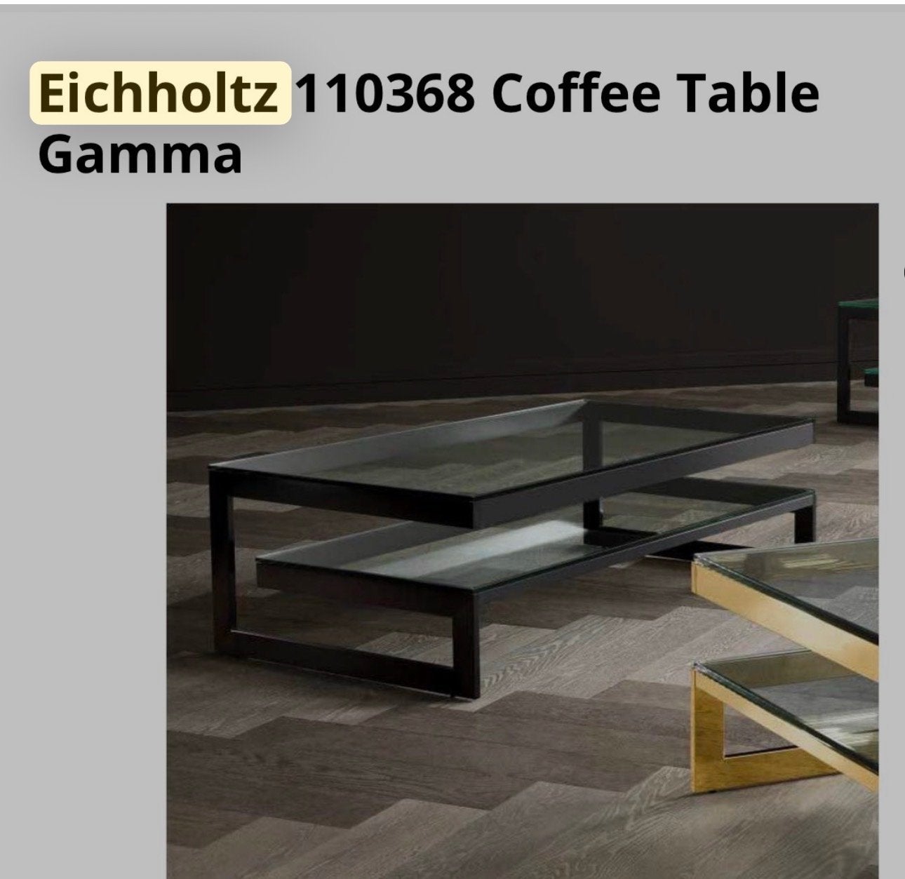 Eichholtz 110368 Gamma Salontafel in zeer goede staat, 100 tot 150 cm, Zo goed als nieuw, Metaal, 50 tot 100 cm