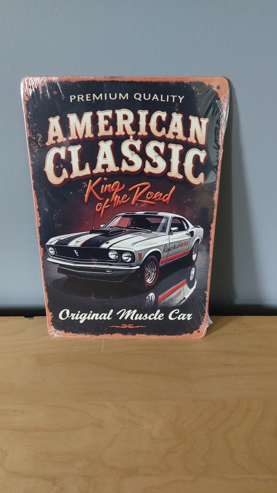 Bord American Classic King of the Road 20x30cm, Huis en Inrichting, Vintage, Meerkleurig, Nieuw, Ophalen of Verzenden
