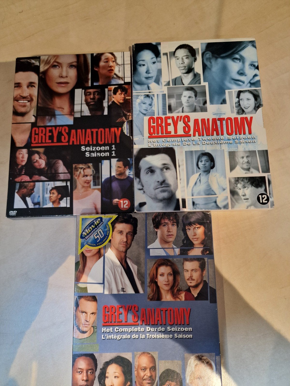 Grey's Anatomy Seizoen 1, 2 en 3 DVD Boxsets, Cd's en Dvd's, Gebruikt, Seizoen 1, Drama, Ophalen of Verzenden