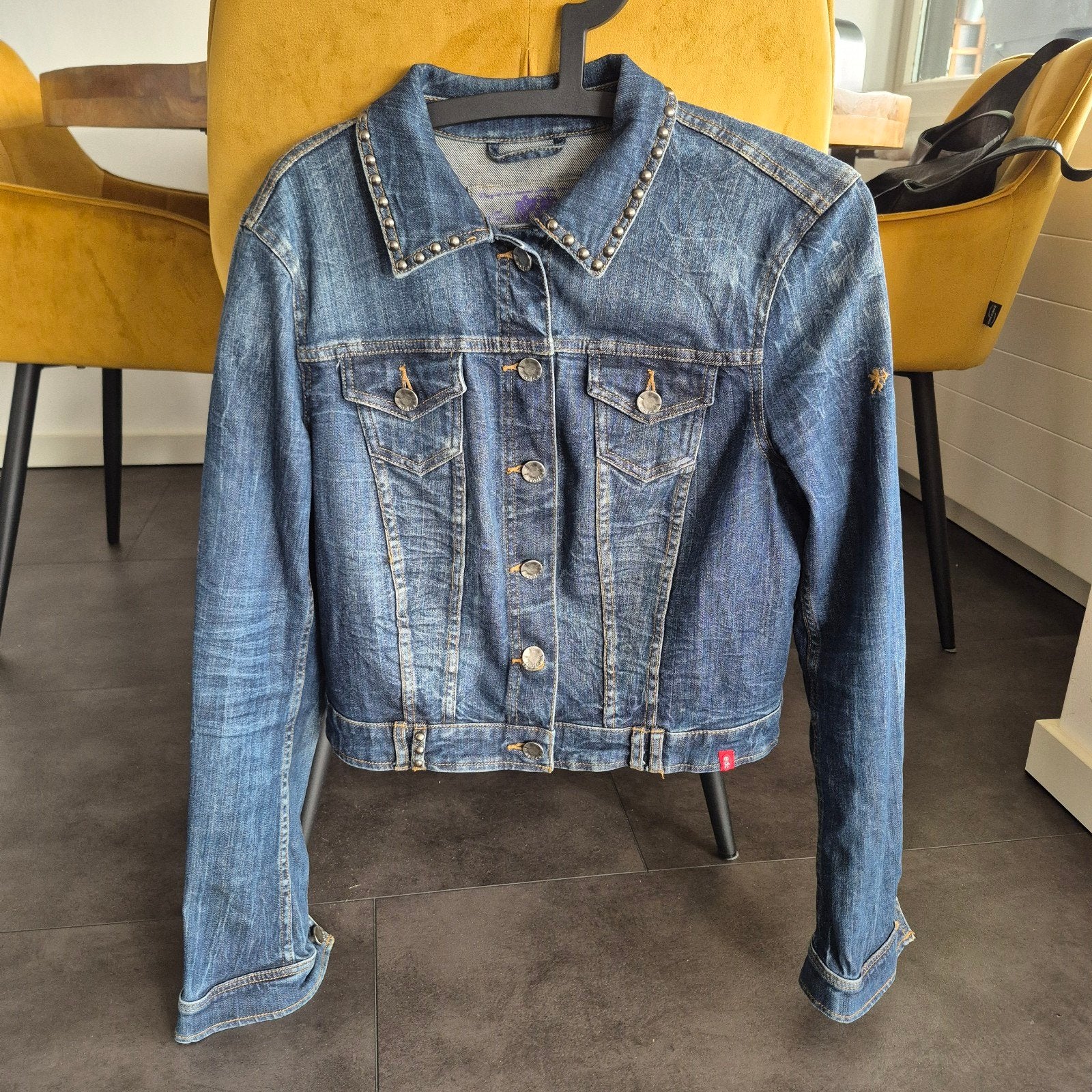 Esprit spijkerjasje met studs - Maat XL, Esprit, Ophalen of Verzenden, Gedragen, Blauw