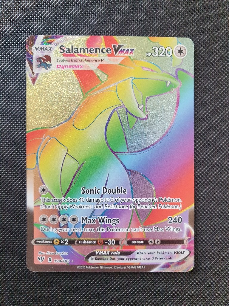 Salamence VMAX #194 - Darkness Ablaze - Pokémon, Ophalen of Verzenden, Zo goed als nieuw, Losse kaart, Foil