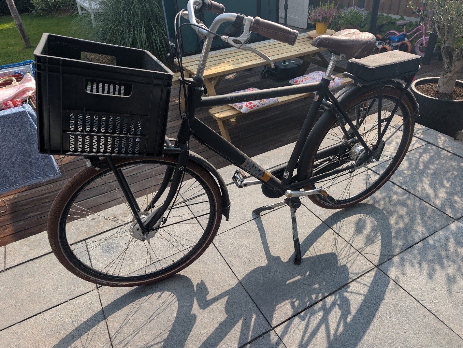 Batavus Block Buster - Degelijke zwarte stadsfiets, Fietsen en Brommers, Fietsen | Dames | Damesfietsen, Ophalen, Versnellingen