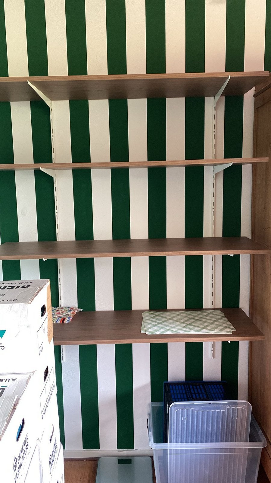 Planken plankdragers wandsysteem wit en hout, Ophalen, Zo goed als nieuw, Hout, Overige typen