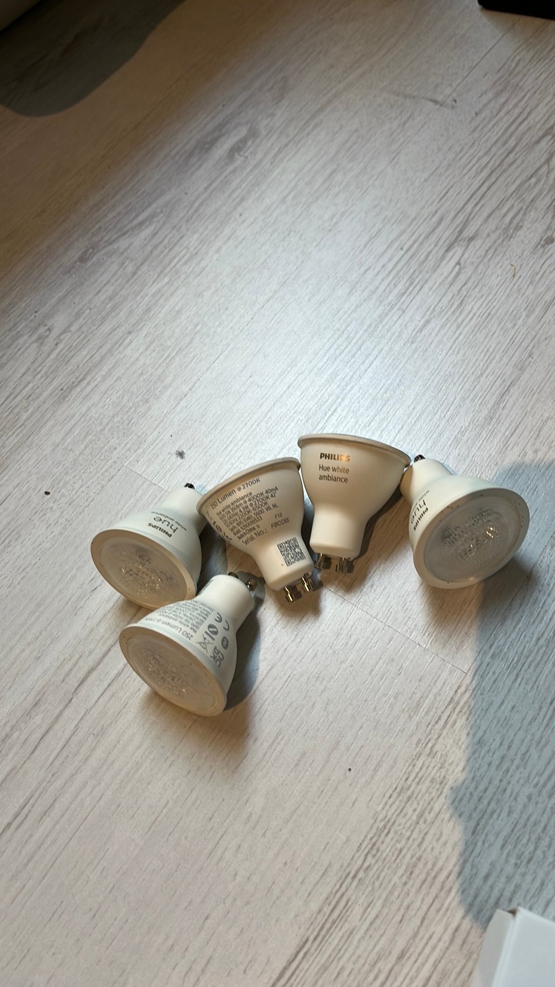 5x Philips Hue White ambiance GU10 spotjes, Huis en Inrichting, Gebruikt, Instelbaar wit, GU10, Ophalen of Verzenden