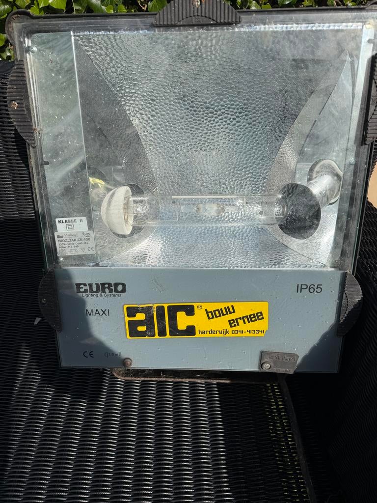 Bouwlamp met gaslamp, Doe-het-zelf en Verbouw, Bouwverlichting, Ophalen of Verzenden, Gebruikt, 200 tot 500 watt, Lamp met armatuur
