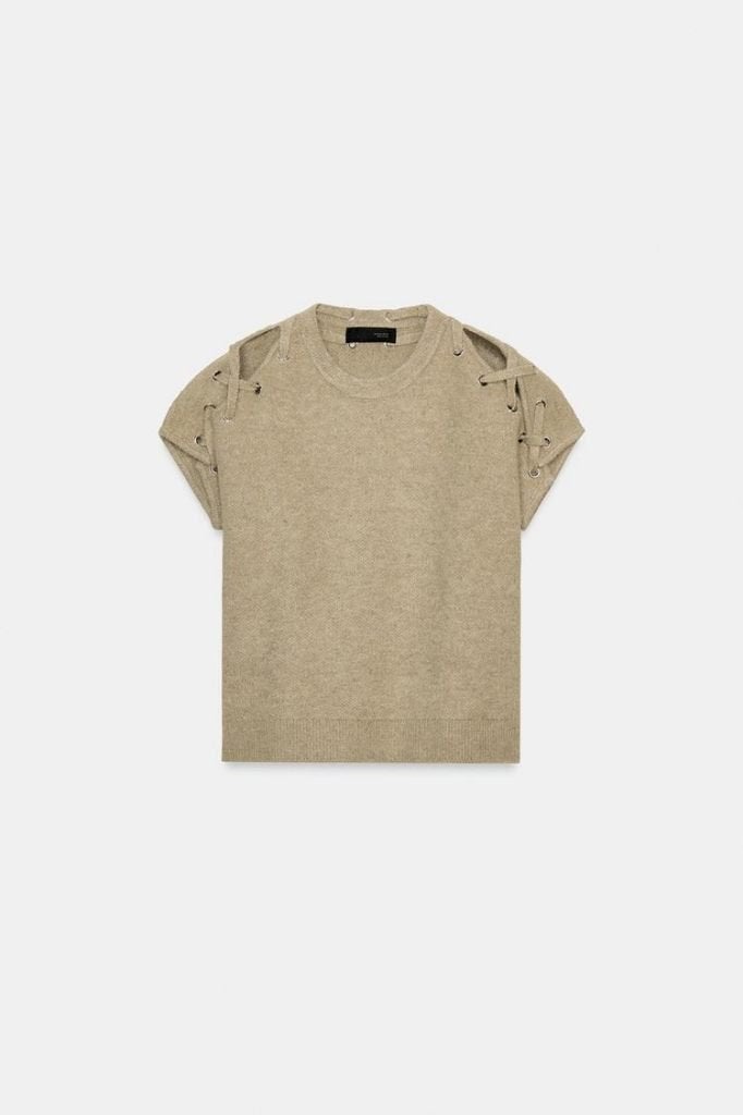 Zara tricot trui met schouderdetal., Maat 42/44 (L), Nieuw, Ophalen of Verzenden, Zara