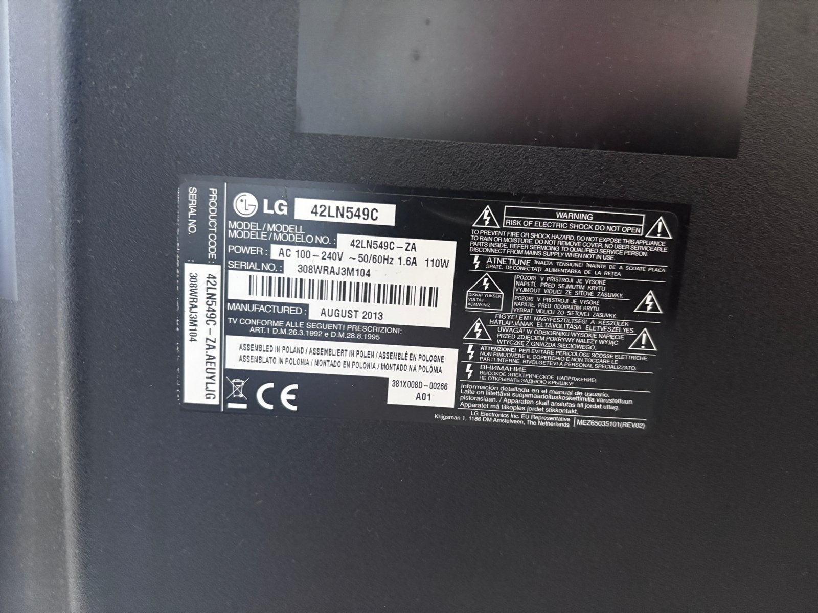 Foto 3 van LG 42LN549C TV - Full HD LED Televisie