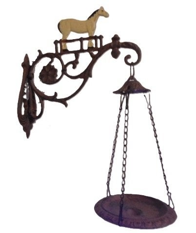 GIETIJZEREN MUURHANGVOGELBADJE PAARD NIEUW, -, -, Nieuw, Ophalen of Verzenden