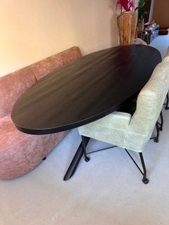 Tower Living Selva ovale eettafel (als nieuw) van mangohout, Huis en Inrichting, Tafels | Eettafels, Ophalen, 100 tot 150 cm, 200 cm of meer