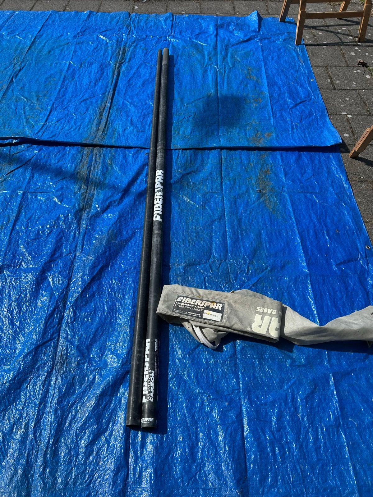Mast Fiberspar Worldcup Carbon 500 cm SDM, Gebruikt, Mast, Deelbare mast, Ophalen