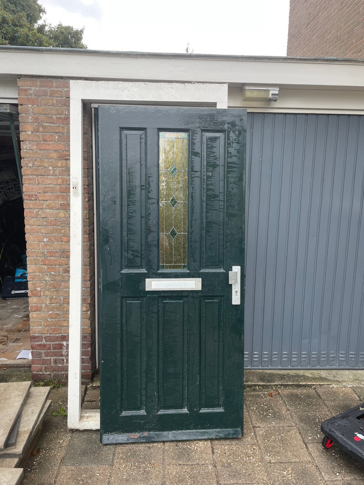 Voordeur met kozijn., Ophalen, 200 tot 215 cm, Glas, Buitendeur