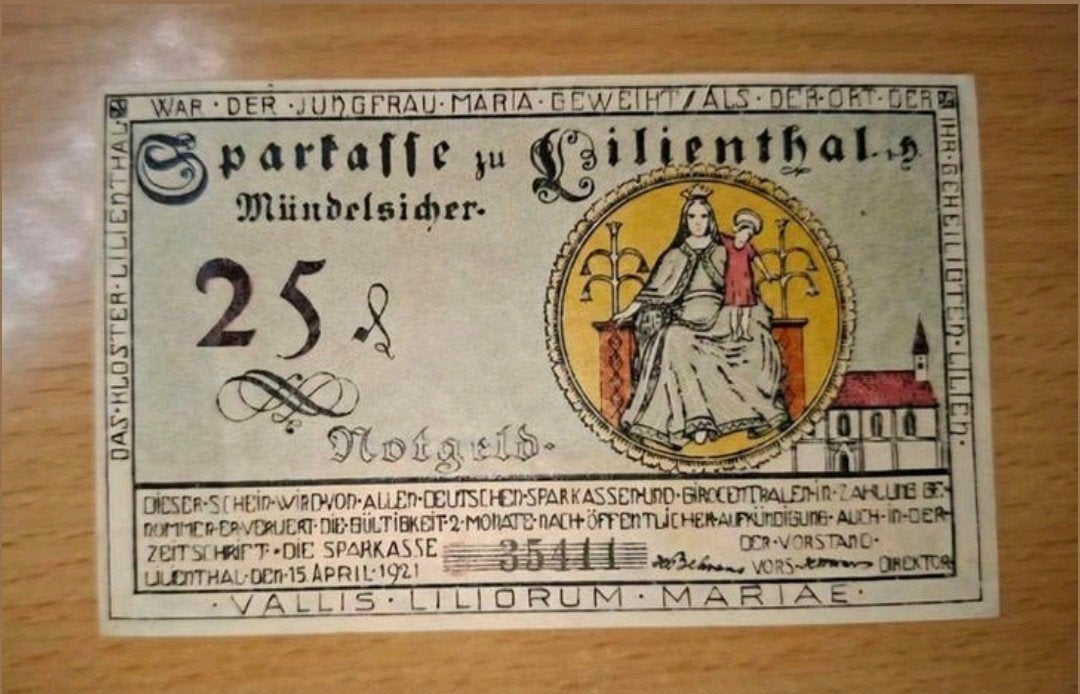 Duits Notgeld Lilienthal Noodgeld, Ophalen of Verzenden, Duitsland