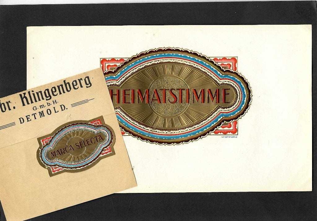 Gebr. Klingenberg   set etikety  Heimatstimme, Ophalen of Verzenden, Gebruikt, Sigarenbandjes