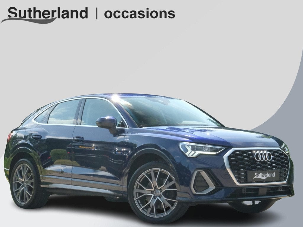 Audi Q3 Sportback 45 TFSI e S Line 245 PK | S-line | Elektri, Auto's, Audi, Gebruikt, Blauw, Hybride Elektrisch/Benzine, 13 kWh