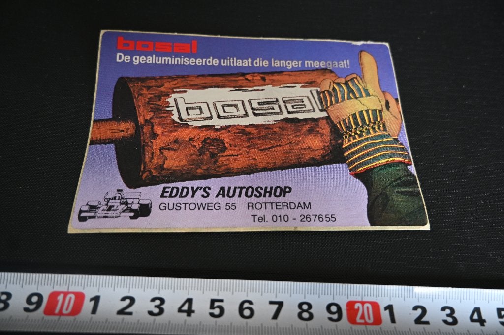 sticker BOSAL EDDY'S AUTOSHOP Rotterdam Gustoweg 55 *, Verzamelen, Ophalen, Zo goed als nieuw
